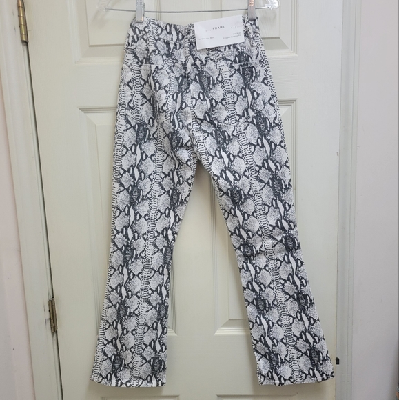 Frame Denim Womens Python Print Mid-Rise Cropped Jeans - Picture 10 of 10
